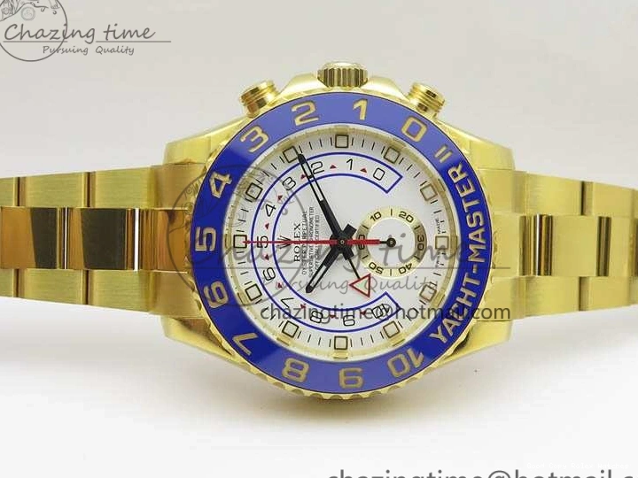 Best AAA Replica Sites Edition 3577 Bracelet II YG On YachtMaster YG Cozy 116688 Ceramic Bezel Best A White 1:1 Blue Dial JF 1224
